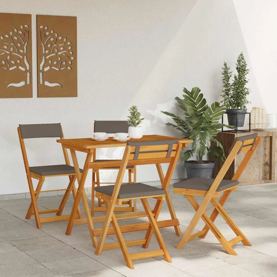 Ensemble bistrot 5 pcs Huile Naturelle Bois d'Acacia Massif - 4