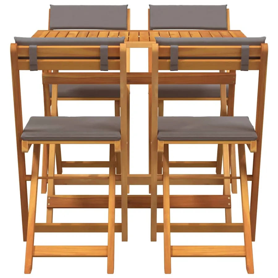 Ensemble bistrot 5 pcs Huile Naturelle Bois d'Acacia Massif - 7