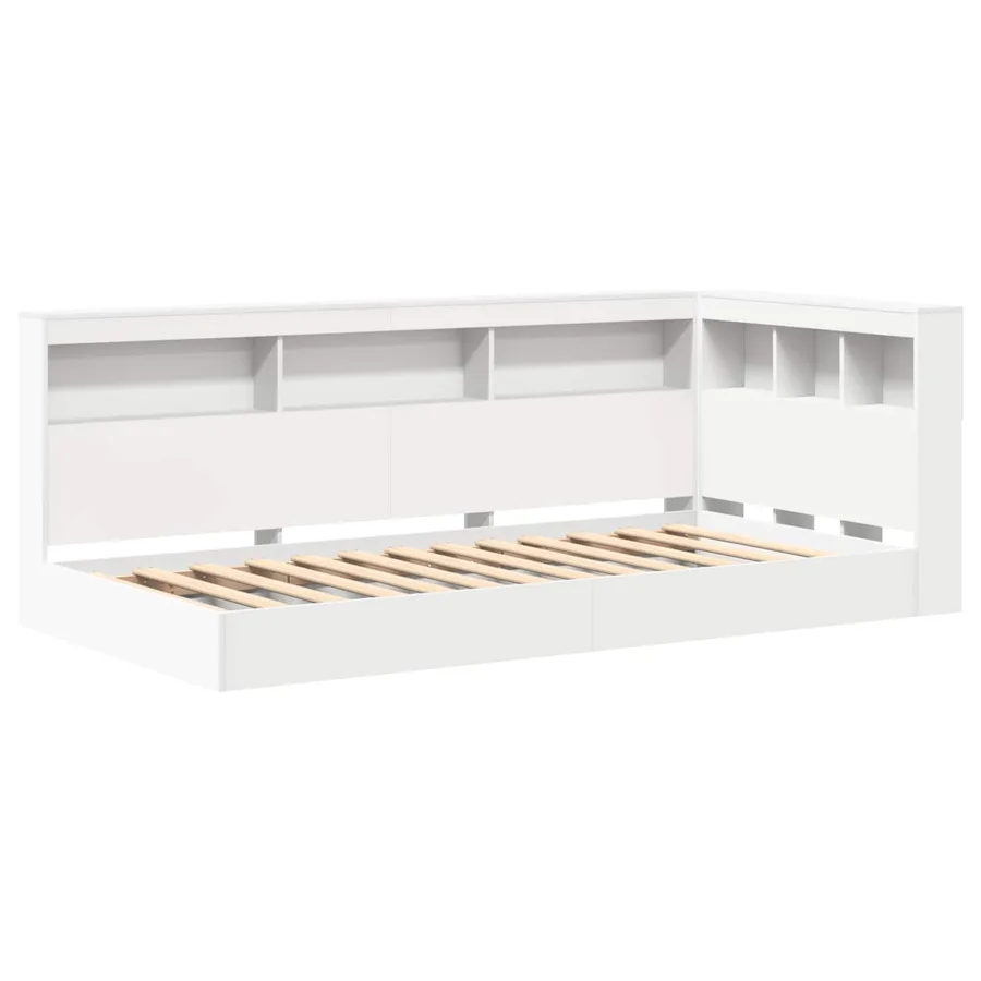 Lit Bibliothèque Blanc 75 x 190 cm Bois d'ingénierie - 2