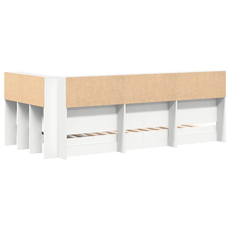 Lit Bibliothèque Blanc 75 x 190 cm Bois d'ingénierie - 7