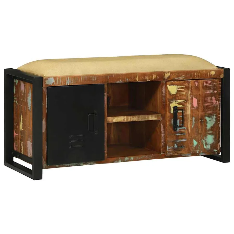 Cabinet Banc Multicolore Bois massif de récupération