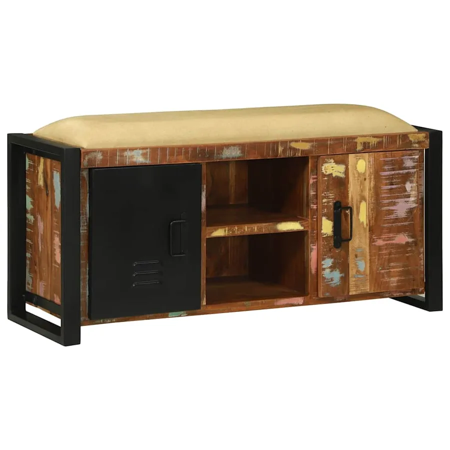 Cabinet Banc Multicolore Bois massif de récupération - 2