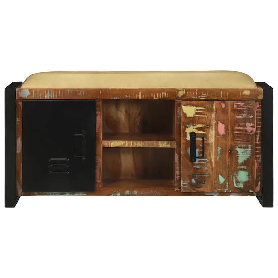 Cabinet Banc Multicolore Bois massif de récupération - 5