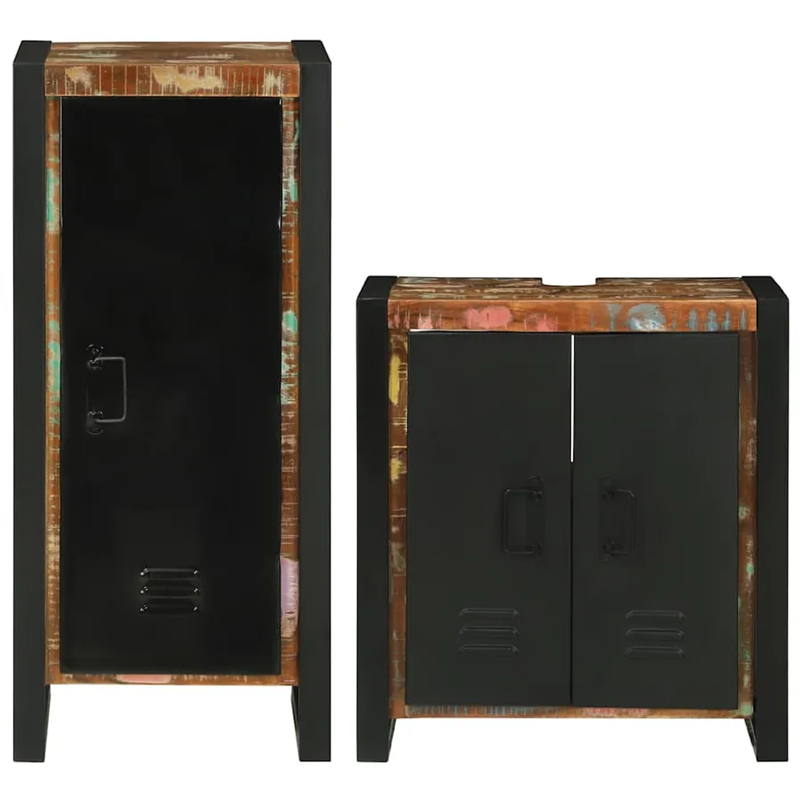 Ensemble de mobilier de salle de bain 2 pcs Bois massif recyclé - 7