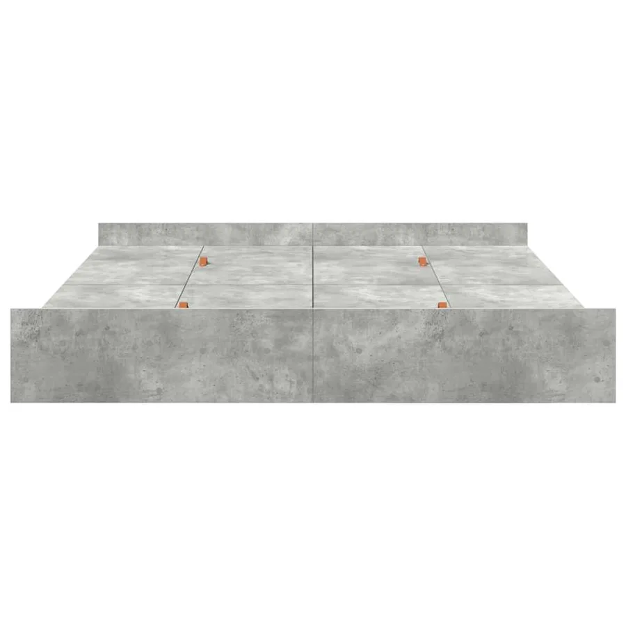 Cadre de lit avec rangement avec tiroir Gris béton 180 x 200 cm - 6