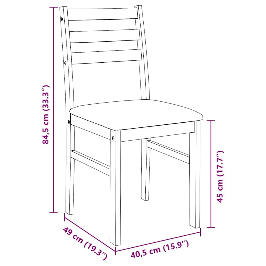Chaises à manger coussins 2 pcs bois massif caoutchouc - 11