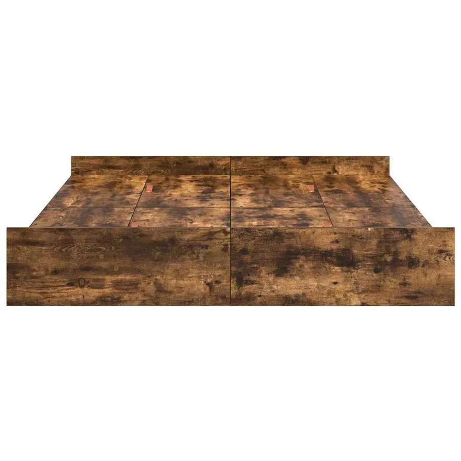 Cadre de lit avec rangement avec tiroir Chêne fumé 135 x 190 cm - 6