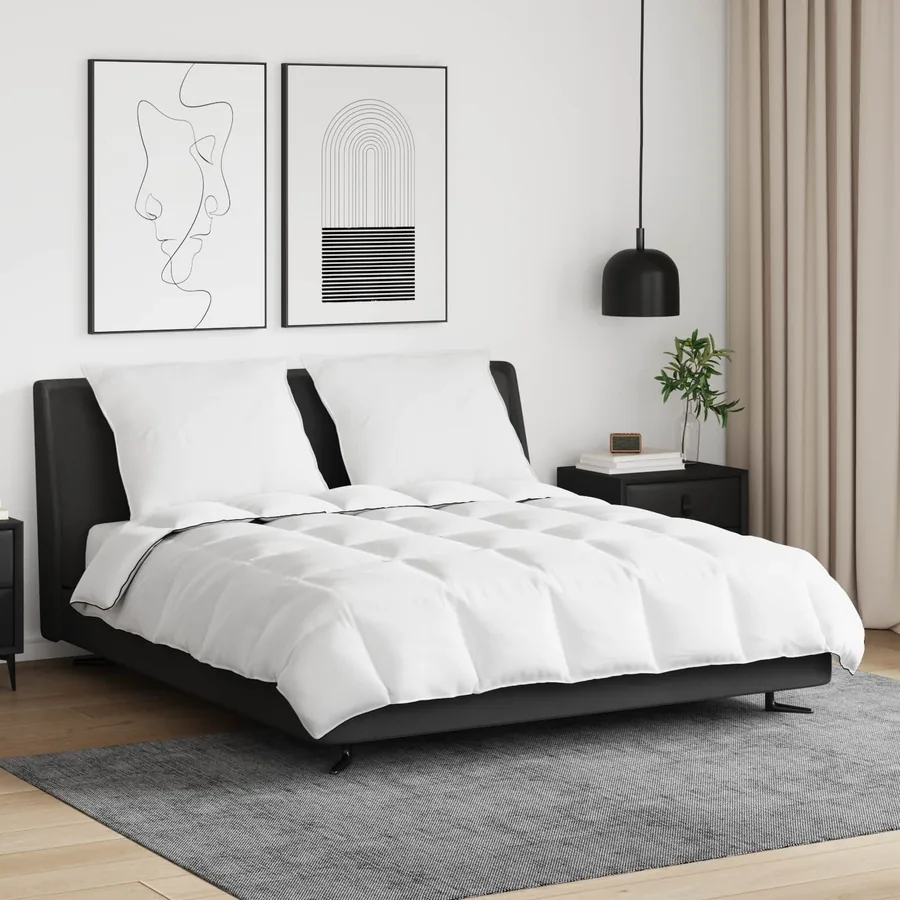 Duvet d'hiver avec oreiller 3 pcs Blanc Plume de canard