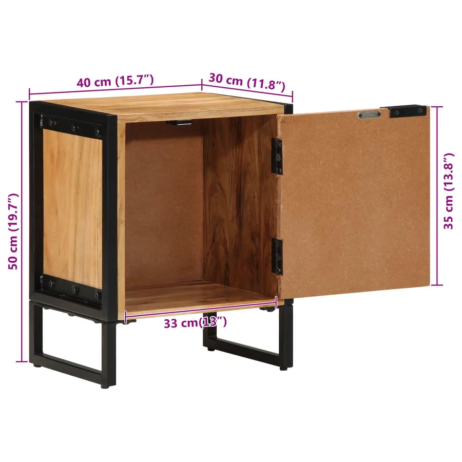 Table de chevet Marron 40 x 30 x 50 cm - 13