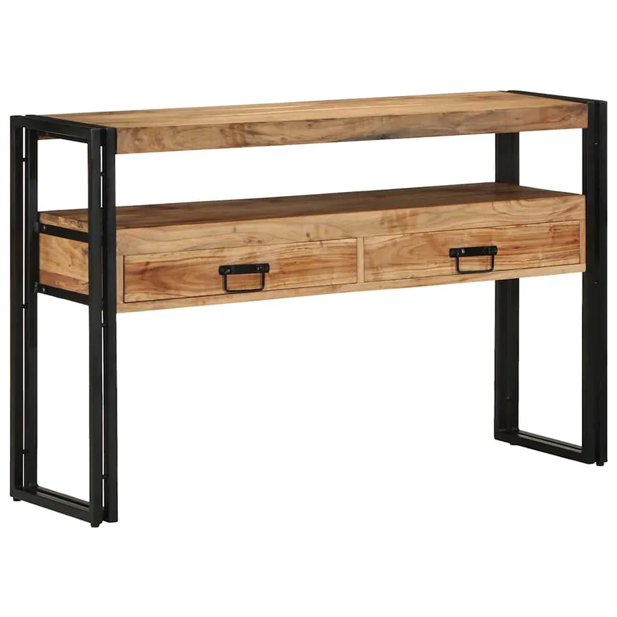 Table console Marron 120 x 33 x 75 cm Bois d'Acacia Massif - 3