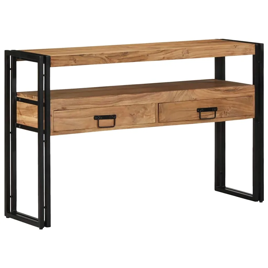 Table console Marron 120 x 33 x 75 cm Bois d'Acacia Massif - 4