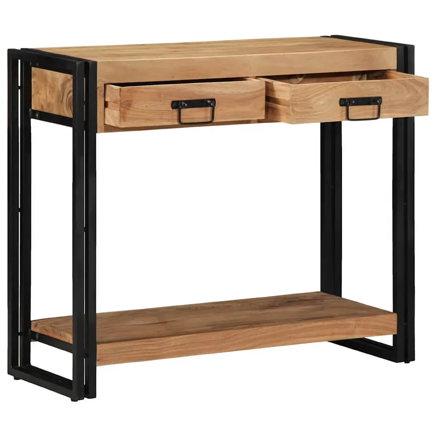 Table console Marron 90 x 33 x 75 cm Bois d'Acacia Massif - 2