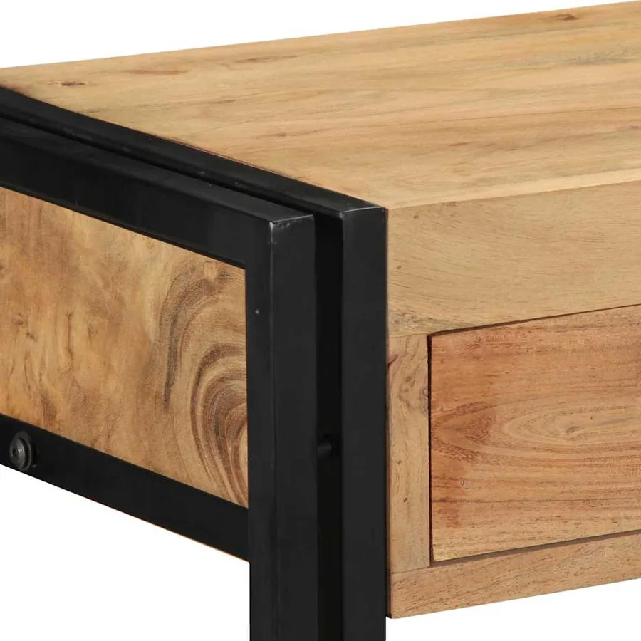 Table console Marron 90 x 33 x 75 cm Bois d'Acacia Massif - 8