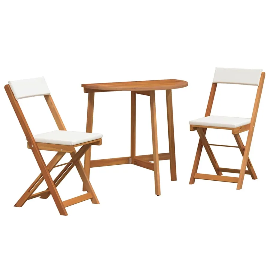 Ensemble bistrot 3 pcs Huile Naturelle Bois d'Acacia Massif - 2