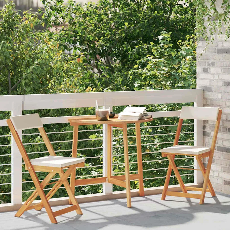 Ensemble bistrot 3 pcs Huile Naturelle Bois d'Acacia Massif - 4