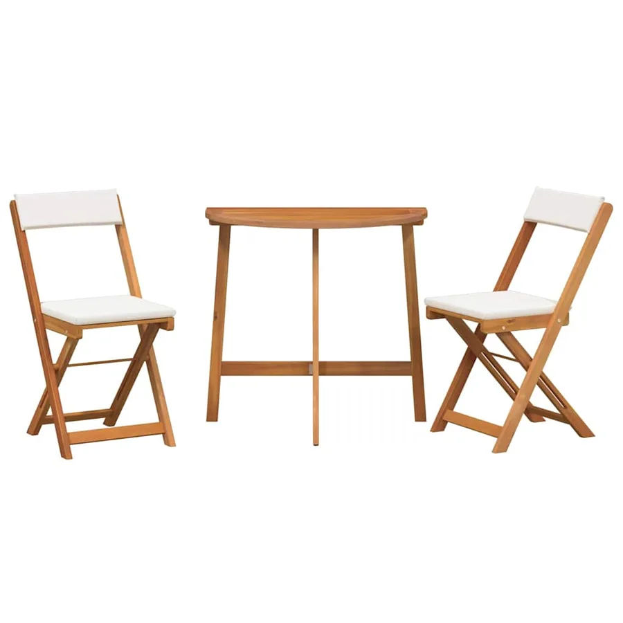 Ensemble bistrot 3 pcs Huile Naturelle Bois d'Acacia Massif - 7