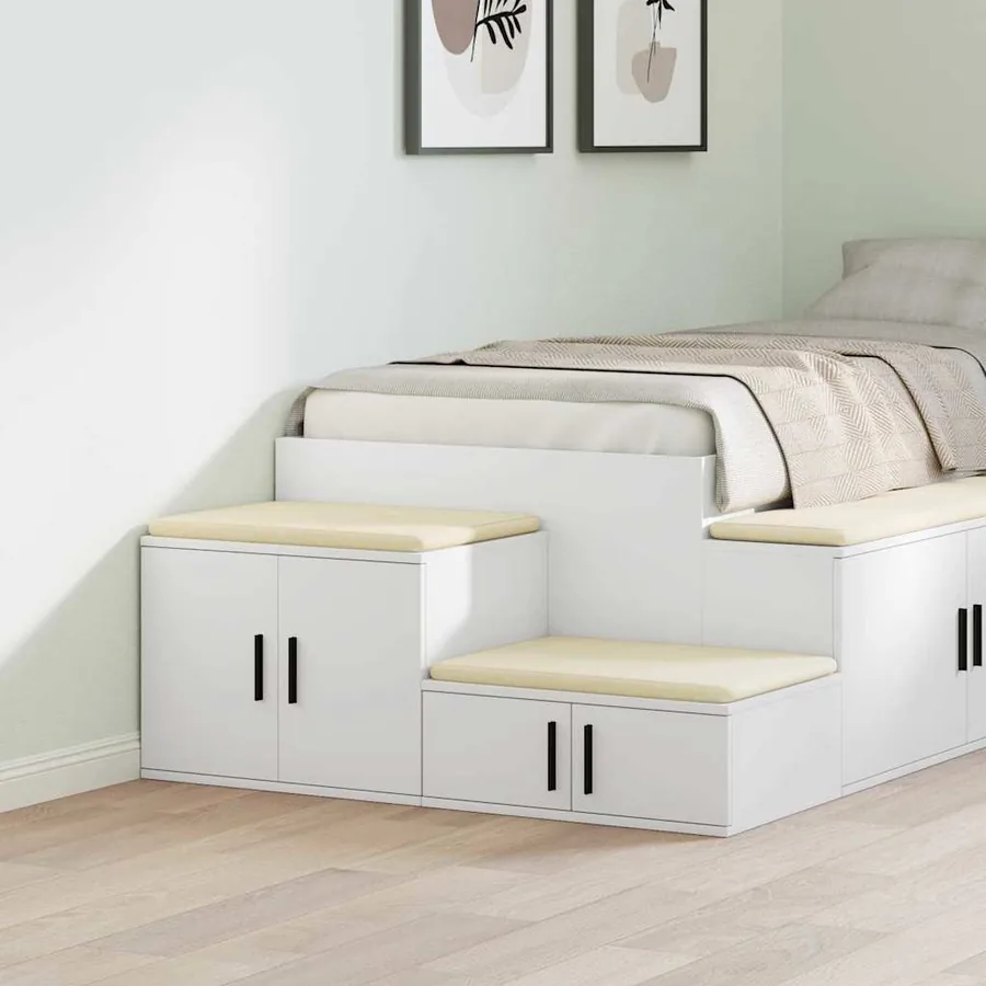Armoire de rangement 2 pcs Blanc 103 x 41 x 40 cm