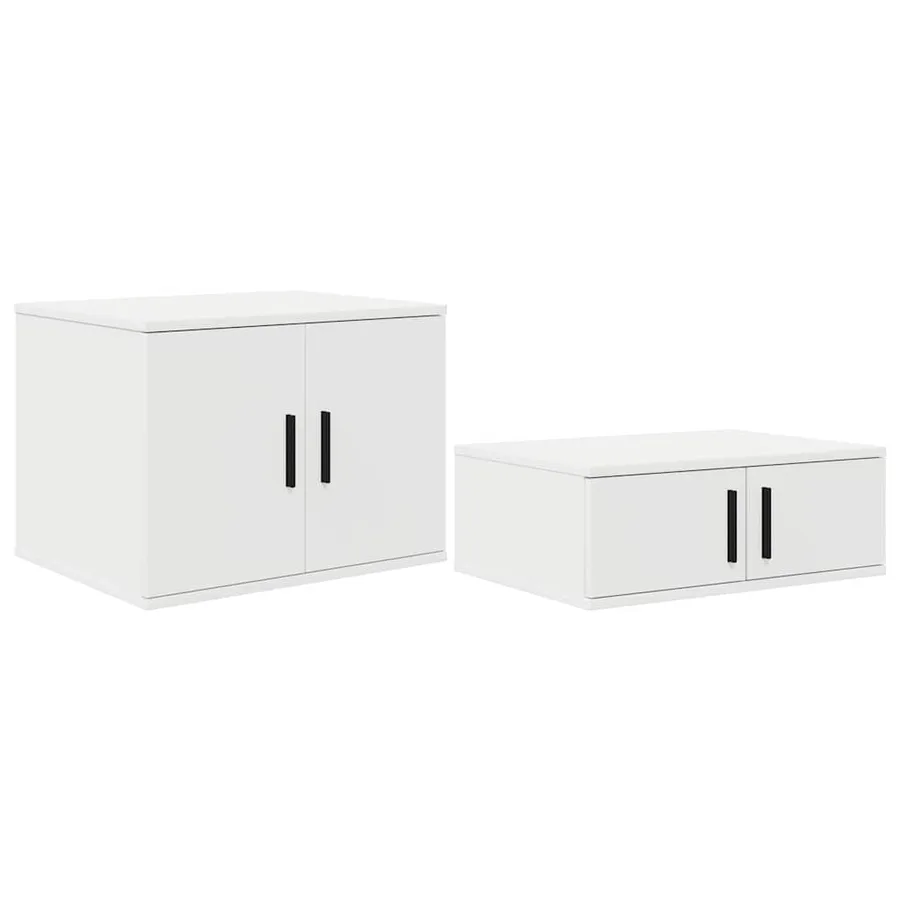 Armoire de rangement 2 pcs Blanc 103 x 41 x 40 cm - 2