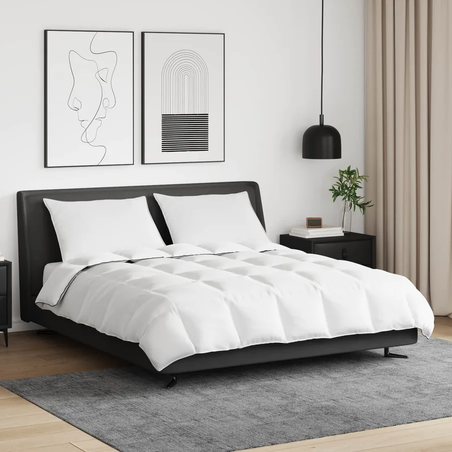 Duvet d'hiver avec oreiller 3 pcs Blanc Plume de canard