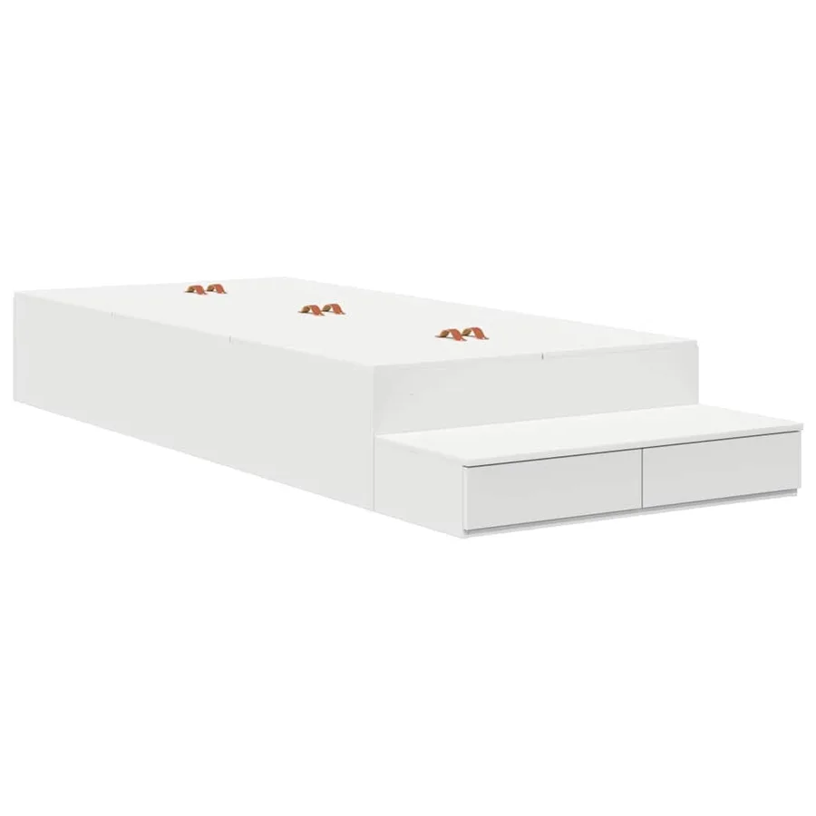 Cadre de lit avec rangement Blanc 100 cm Bois d'ingénierie - 2