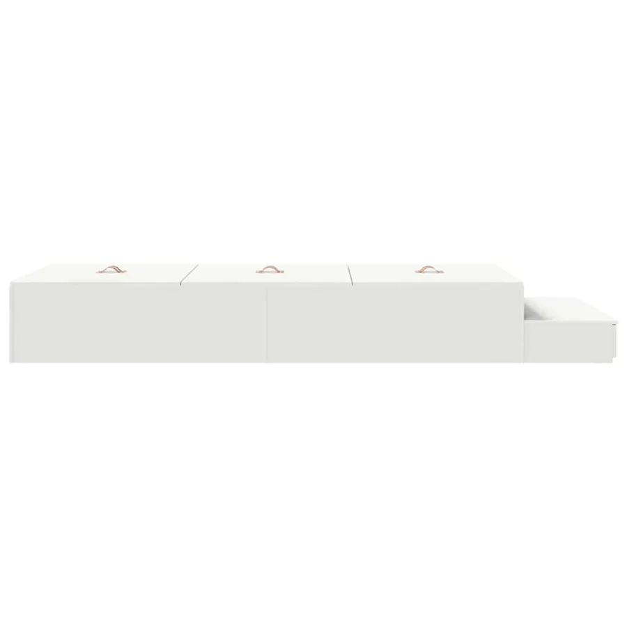 Cadre de lit avec rangement Blanc 100 cm Bois d'ingénierie - 7