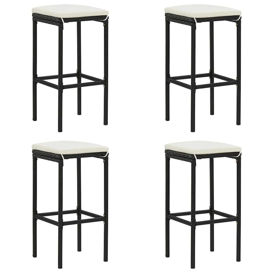 Ensemble de bar de jardin avec coussins 5 pcs Noir - 3