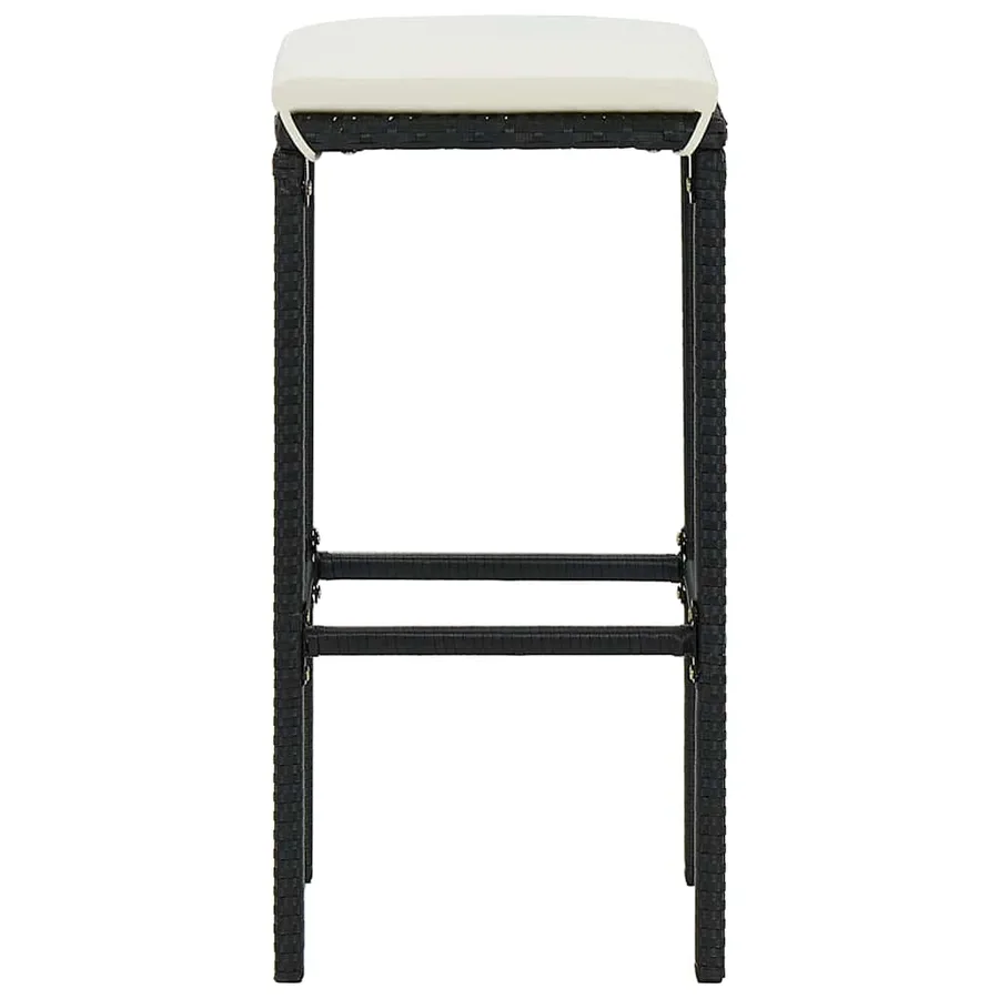 Ensemble de bar de jardin avec coussins 5 pcs Noir - 4