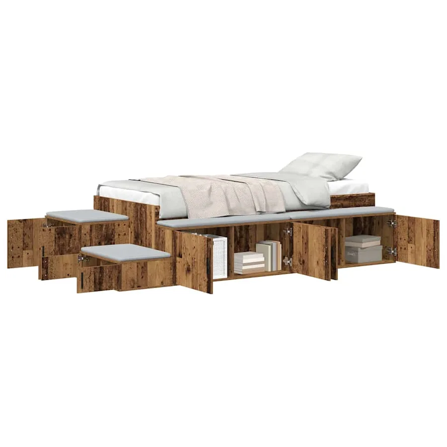 Cadre de lit avec rangement Bois ancien 234 x 103 x 53.5 cm - 3