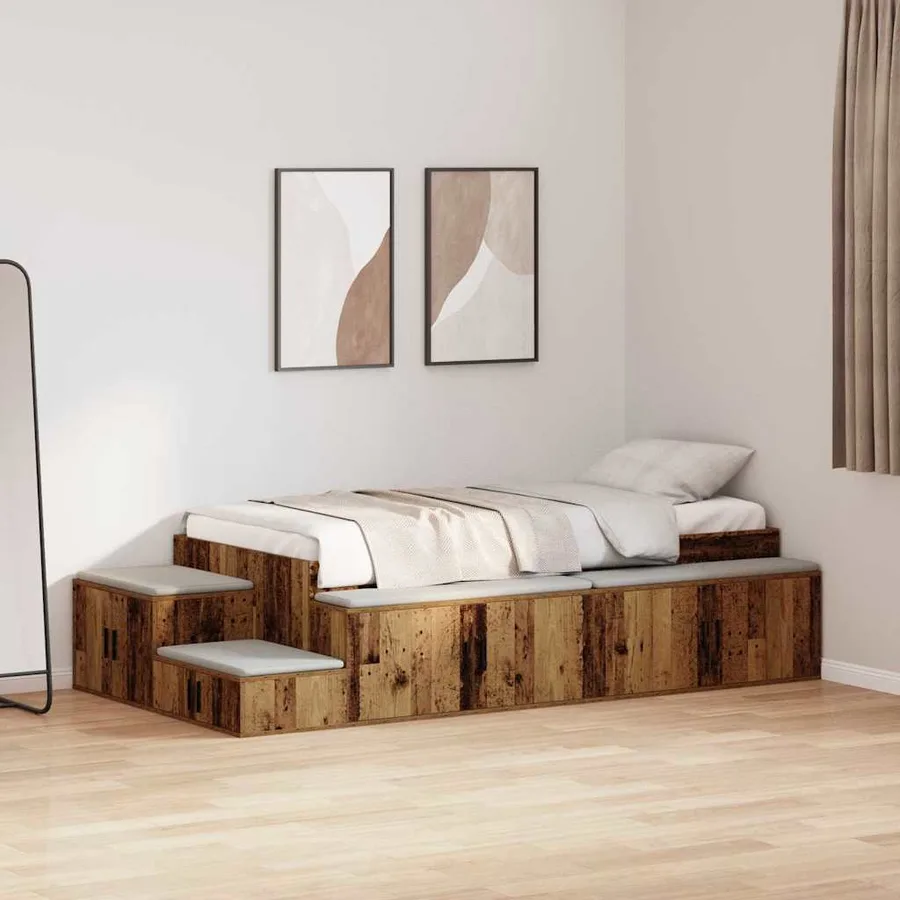 Cadre de lit avec rangement Bois ancien 234 x 103 x 53.5 cm - 4