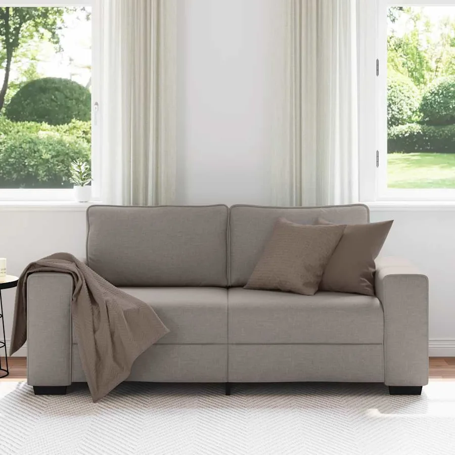 Canapé 2 places taupe 180x77x82 cm en tissu - 3
