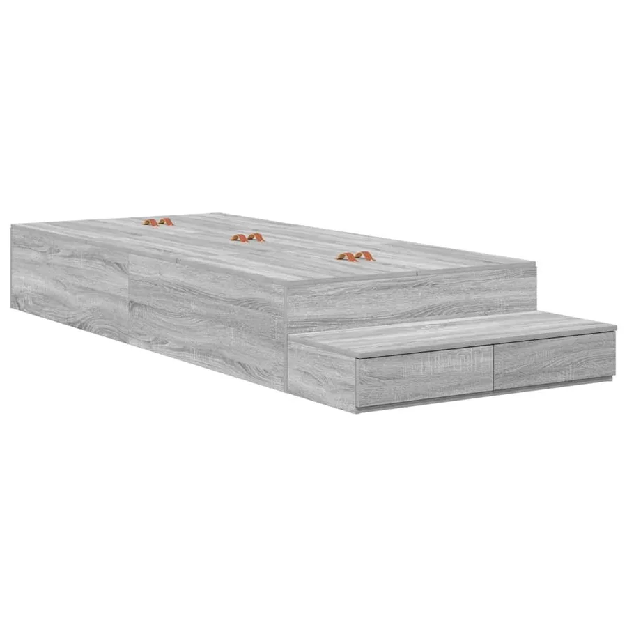 Cadre de lit avec rangement avec tiroir Gris Sonoma 100 cm - 2