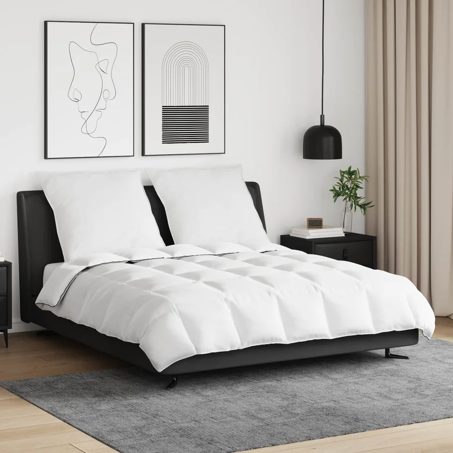 Duvet d'hiver avec oreiller 3 pcs Blanc Plume de canard