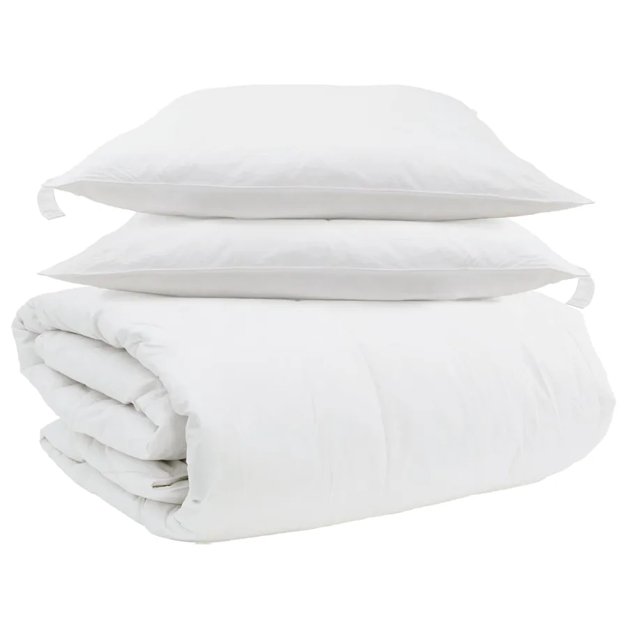 Ensemble de Duvet avec oreiller 3 pcs Blanc Plume de canard - 2