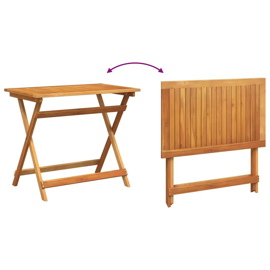 Ensemble bistro de jardin 5 pcs Marron Bois d'Acacia Massif - 10