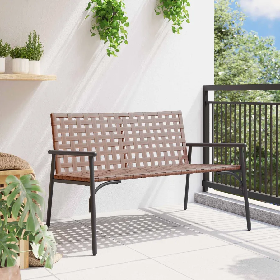 Chaise de jardin Marron 110,5 x 79 x 75,5 cm polyrotin - 3