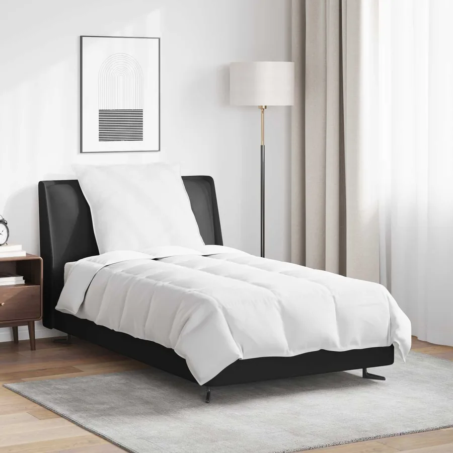Duvet d'été simple avec oreiller 2 pcs Blanc Plume de canard