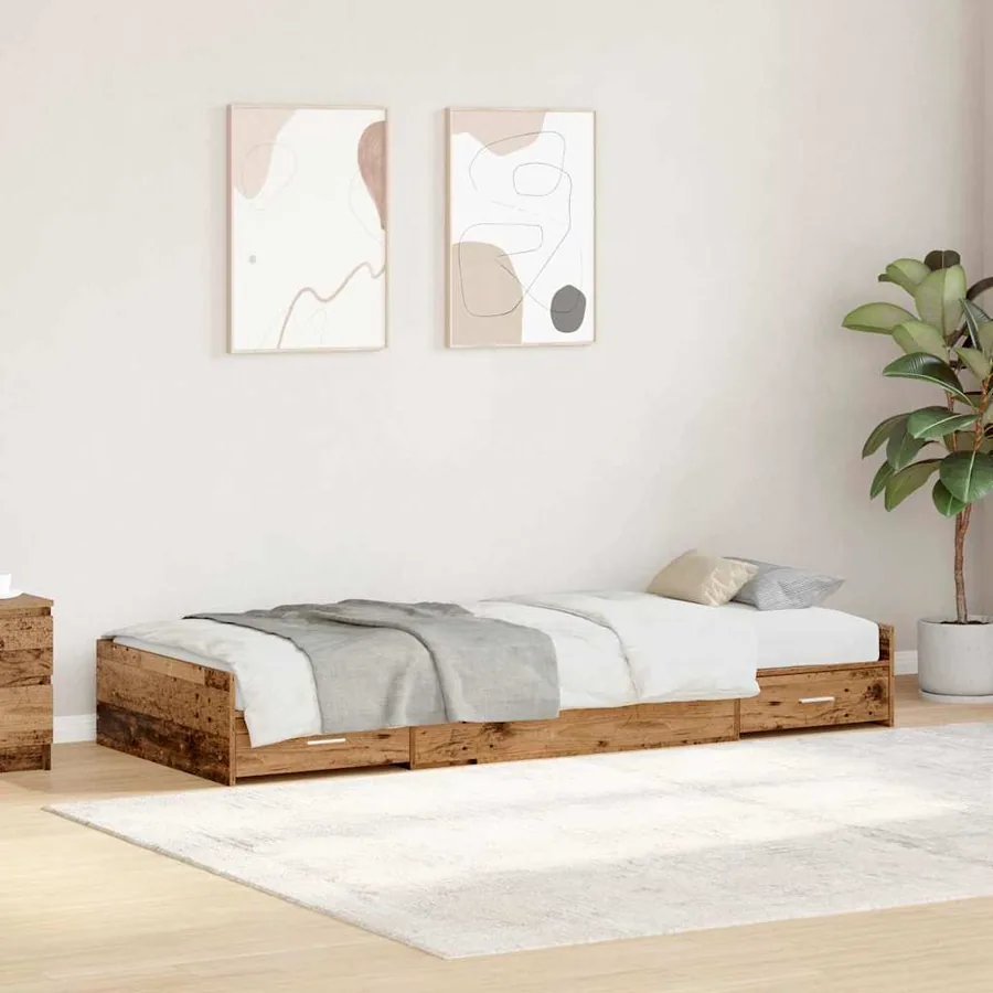 Cadre de lit Bois Ancien 90 x 190 cm Bois d'ingénierie