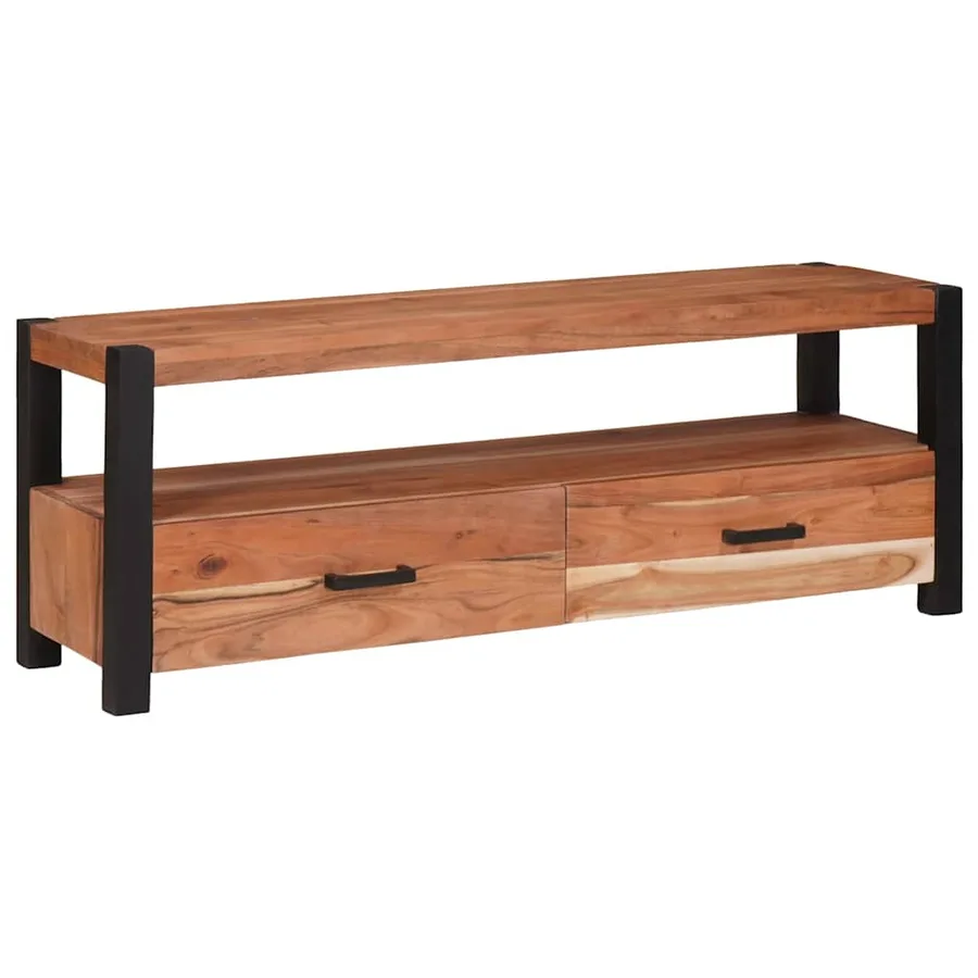 Meuble TV Marron 110 x 30 x 40 cm Bois d'acacia massif - 3