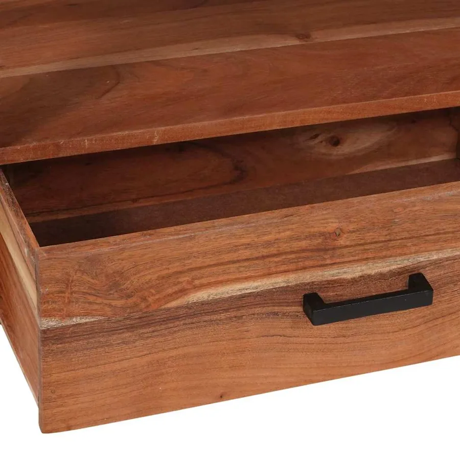 Meuble TV Marron 110 x 30 x 40 cm Bois d'acacia massif - 9