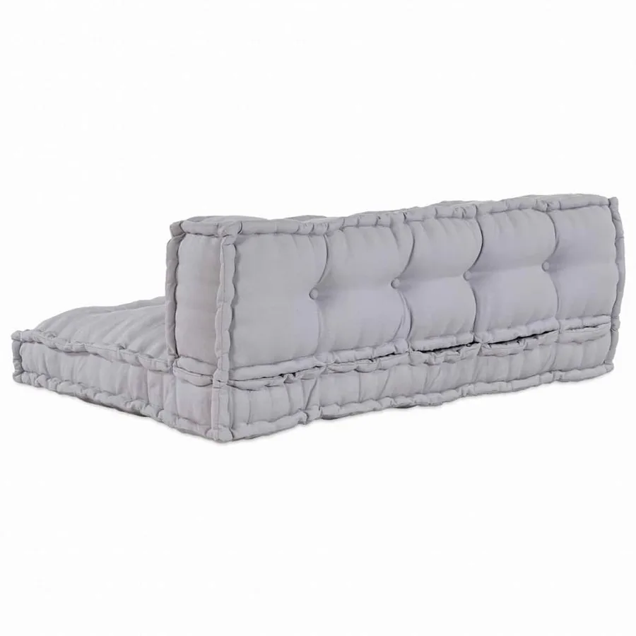 Coussin de canapé sur palette 2 pcs Gris 120 x 80 x 38 cm Tissu - 5