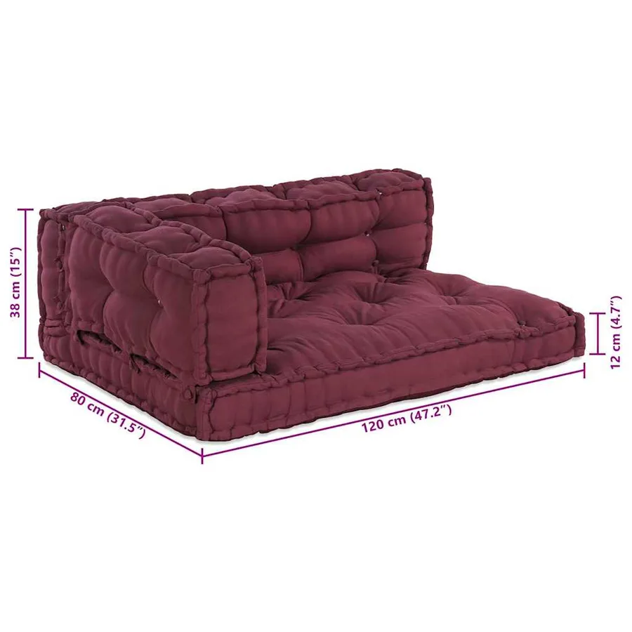 Coussin de canapé sur palette 3 pcs Marron 120 x 80 x 38 cm - 8