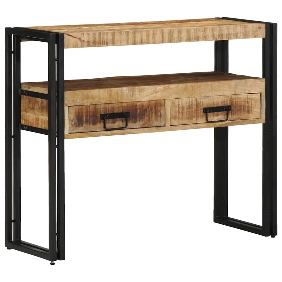 Table console Marron 90 x 33 x 75 cm Bois de mangue massif - 3