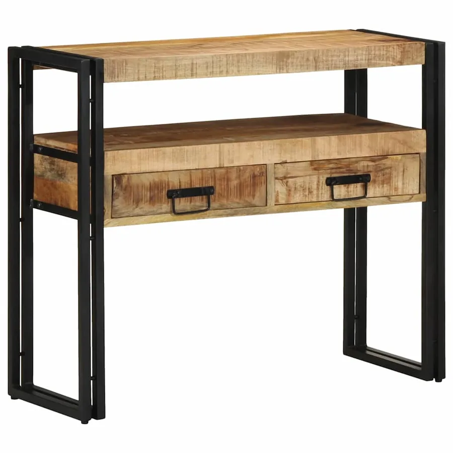 Table console Marron 90 x 33 x 75 cm Bois de mangue massif - 4