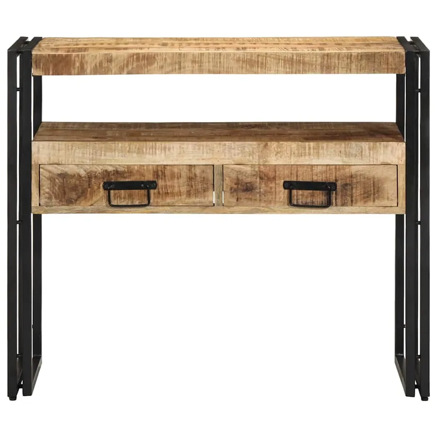 Table console Marron 90 x 33 x 75 cm Bois de mangue massif - 5