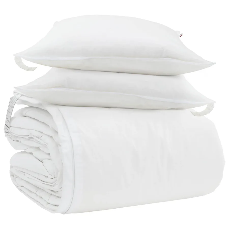 Ensemble de Duvet avec oreiller 3 pcs Blanc Plume de canard - 2