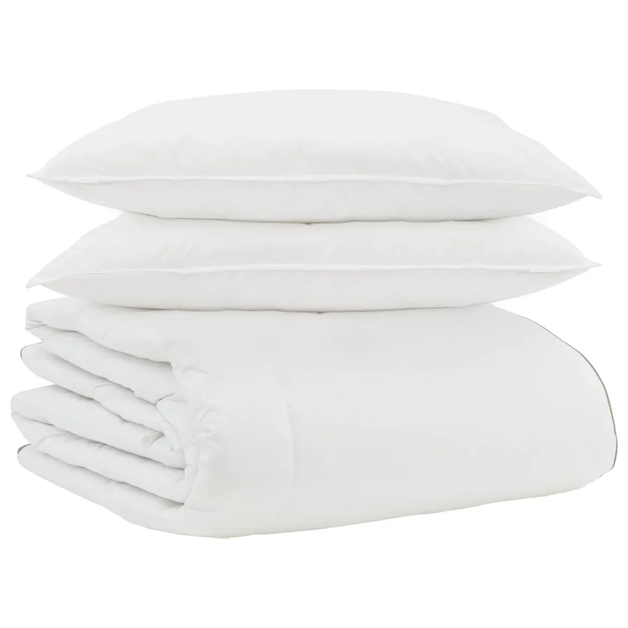 Duvet d'hiver avec oreiller 3 pcs Blanc Plume de canard - 2