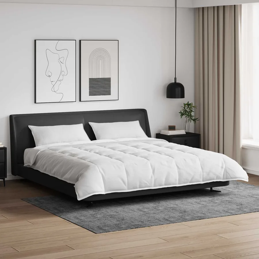 Ensemble de Duvet avec oreiller 3 pcs Blanc Plume de canard