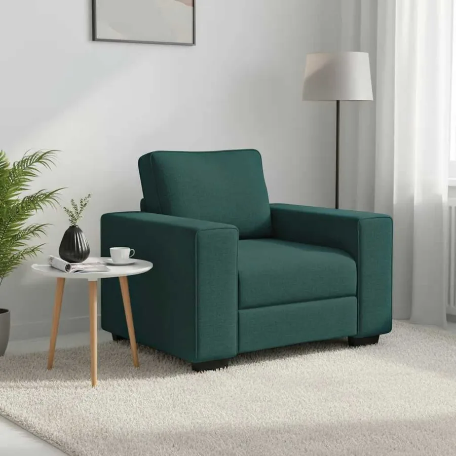 Canapé/Fauteuil vert foncé 100x77x82 cm tissu