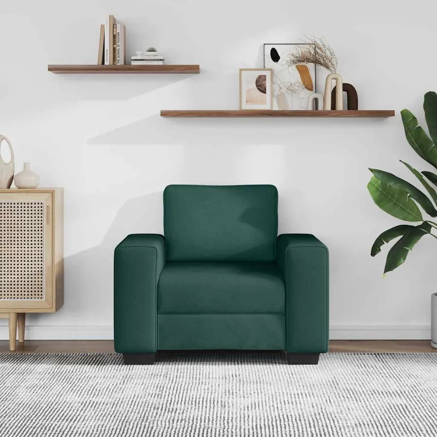 Canapé/Fauteuil vert foncé 100x77x82 cm tissu - 3
