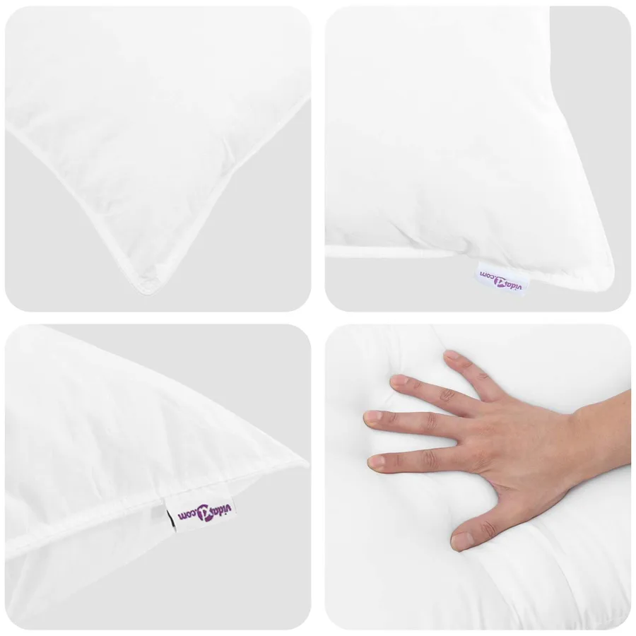 Duvet d'été simple avec oreiller 2 pcs Blanc Plume de canard - 7